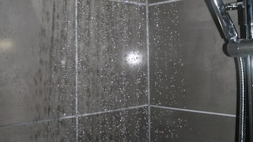 Shower, free toiletries, towels