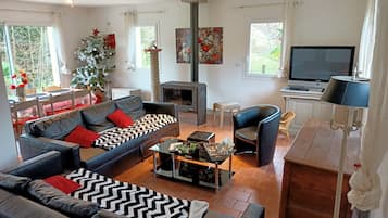Fernseher, DVD-Player, Tischtennisplatte