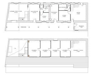 Floor plan - 18th century farmhouse, in the countryside, sleeps 10, private pool, (Beaulon)