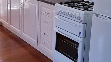 Fridge, microwave, oven, electric kettle