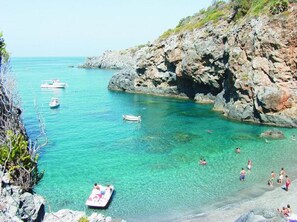 Beach nearby, sun-loungers