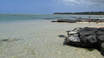 On the beach, beach towels