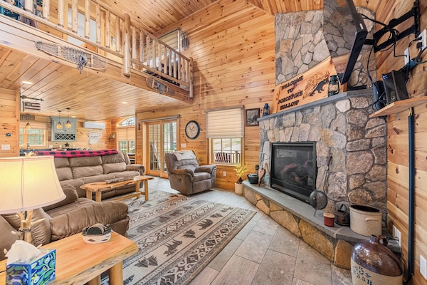 TV, fireplace, video games, ping pong