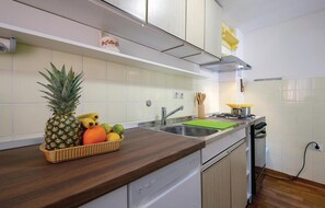 Fridge, microwave, stovetop, dishwasher