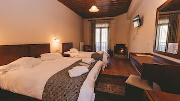 Triple Room, Fireplace, Mountain View | Premium bedding, down comforters, minibar, in-room safe