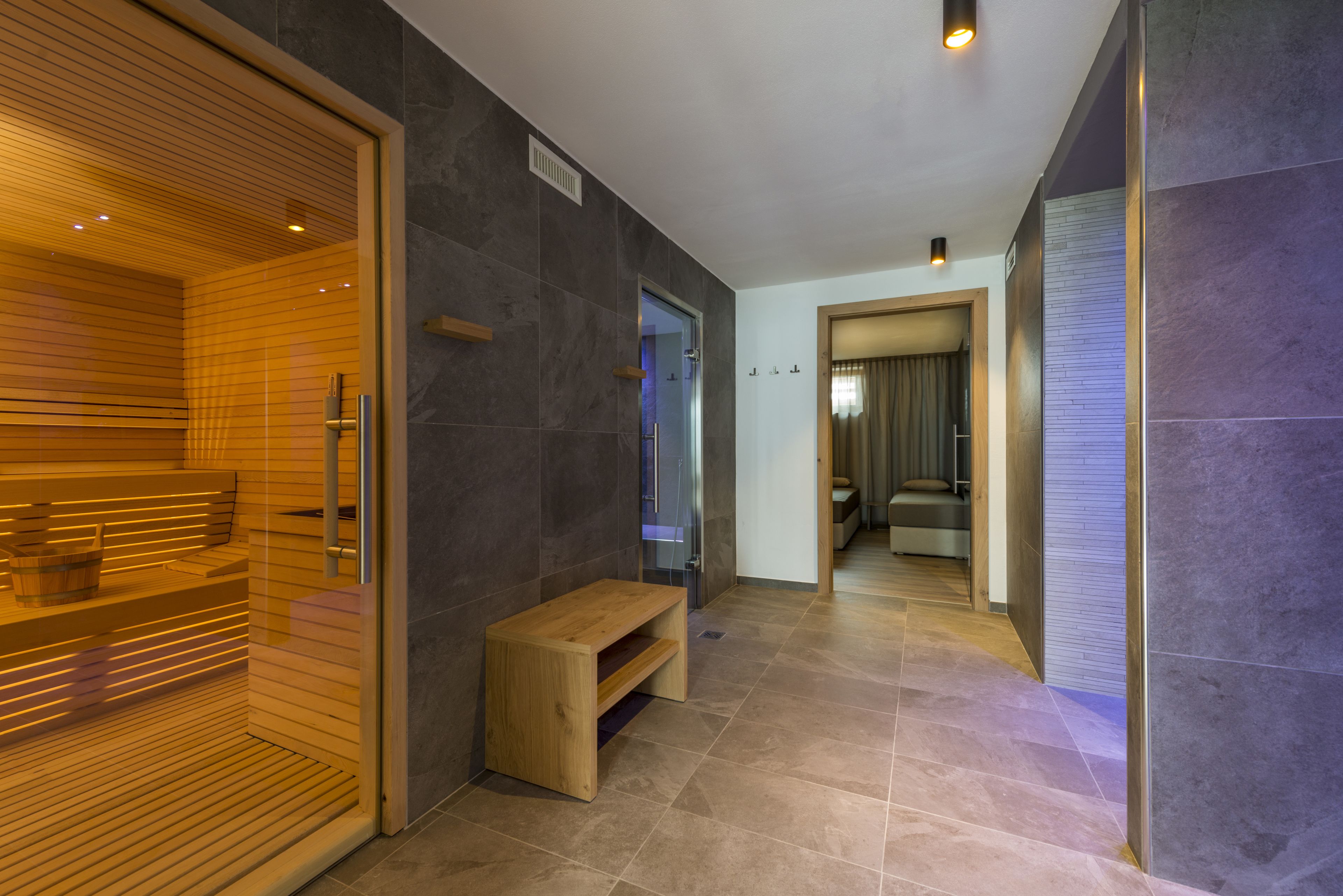 sauna, steam room