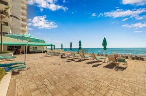 Terrace/patio - Luxury Beachfront Condo • 2 Parking • Fast WiFi • Walk to Dining & Shops (Hollywood)