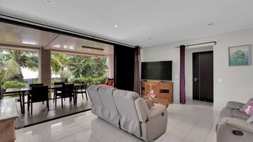 Smart TV, DVD player, books