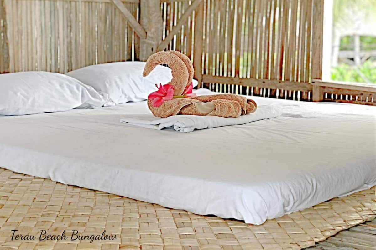 Bungalow, 1 tweepersoonsbed, uitzicht op strand | Beddengoed