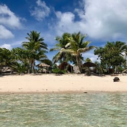 On the beach, white sand