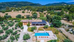 A villa with a swimming pool, surrounded by olive groves and hills. - Rural Villa in Mallorca Ses Comes with pool (Selva)