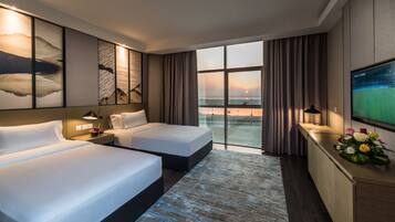 公寓, 2 间卧室 | 高档床上用品、记忆海绵床垫、客房内保险箱、遮光窗帘