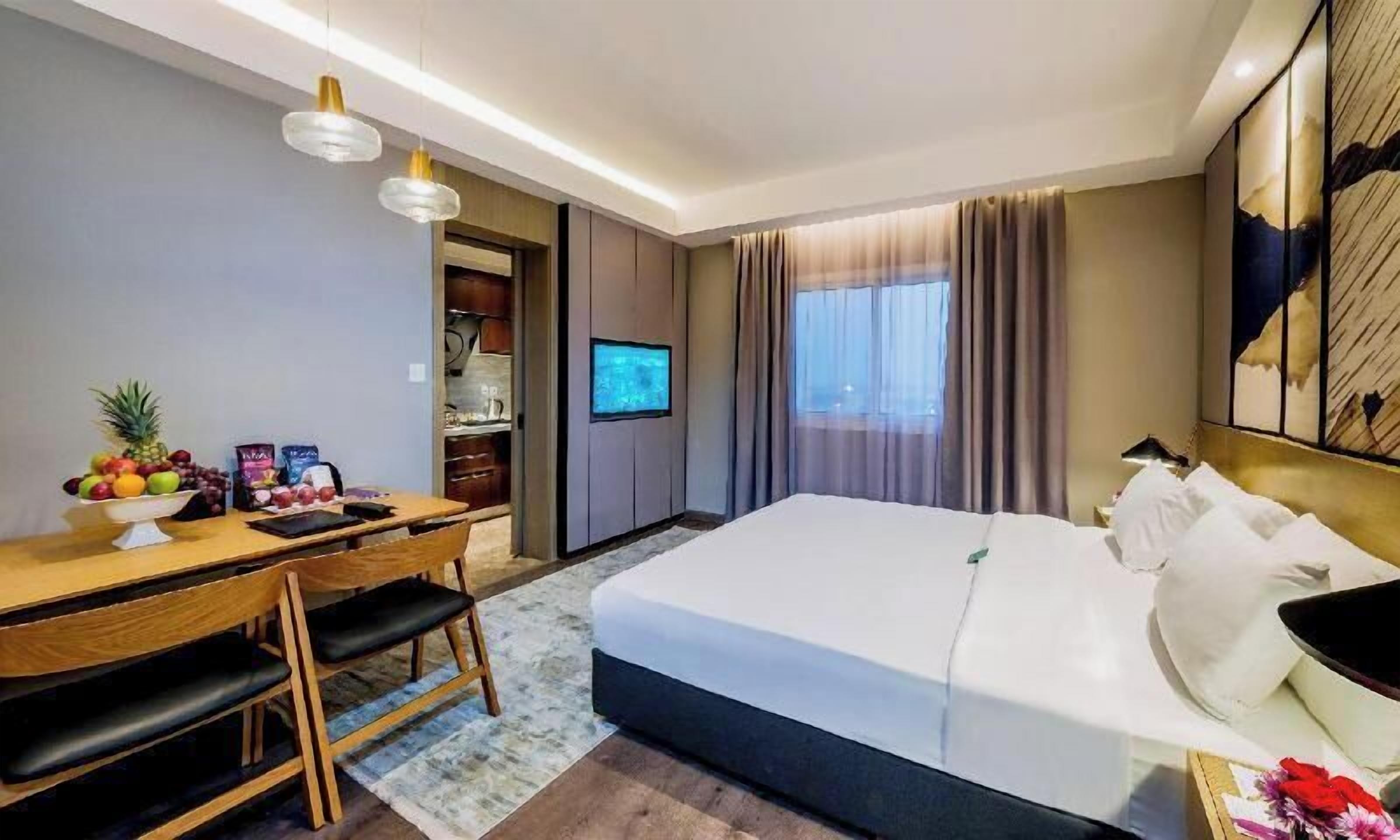 Premium bedding, memory foam beds, in-room safe, blackout drapes