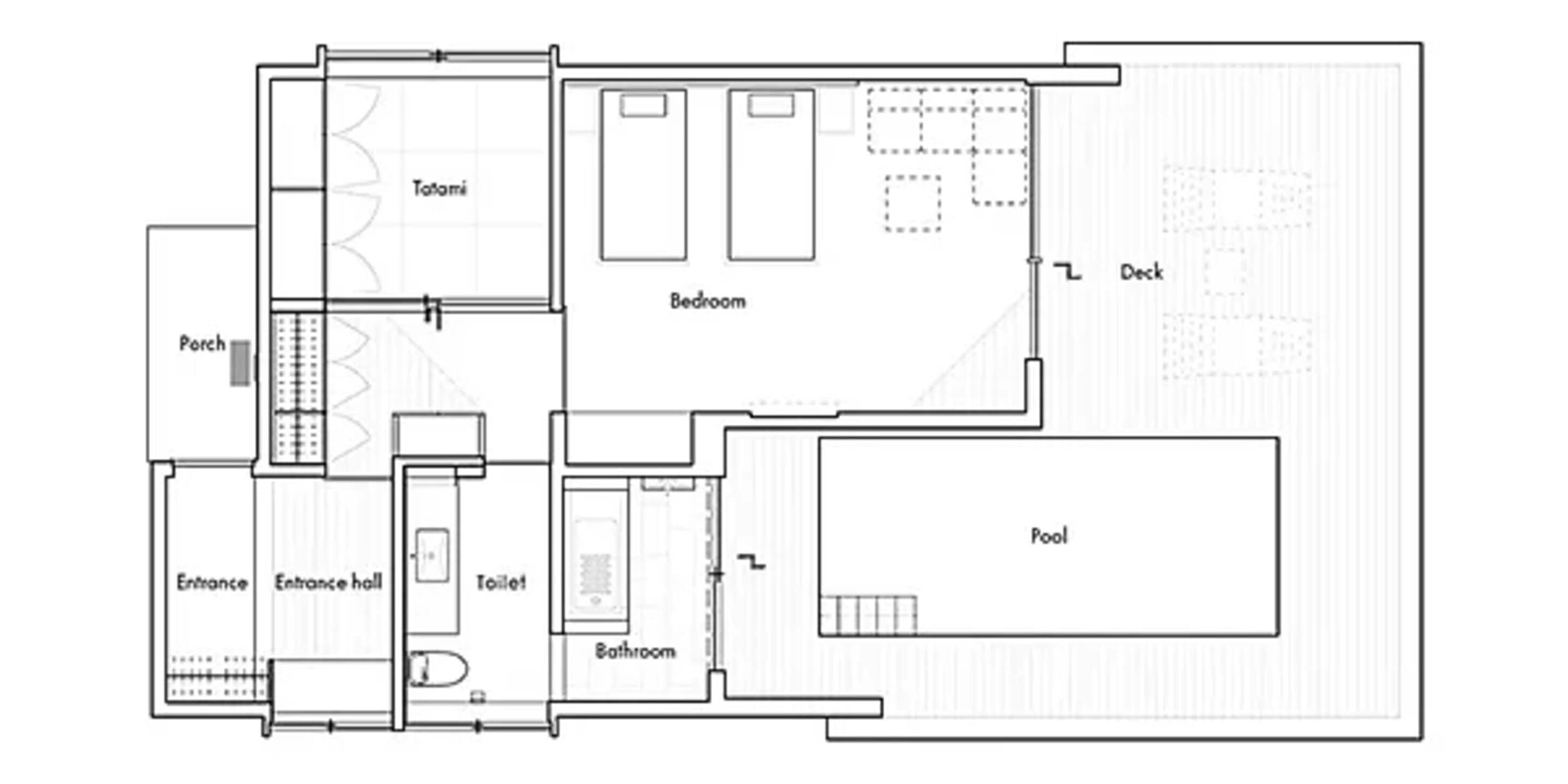 pool villas, suite room | floor plan
