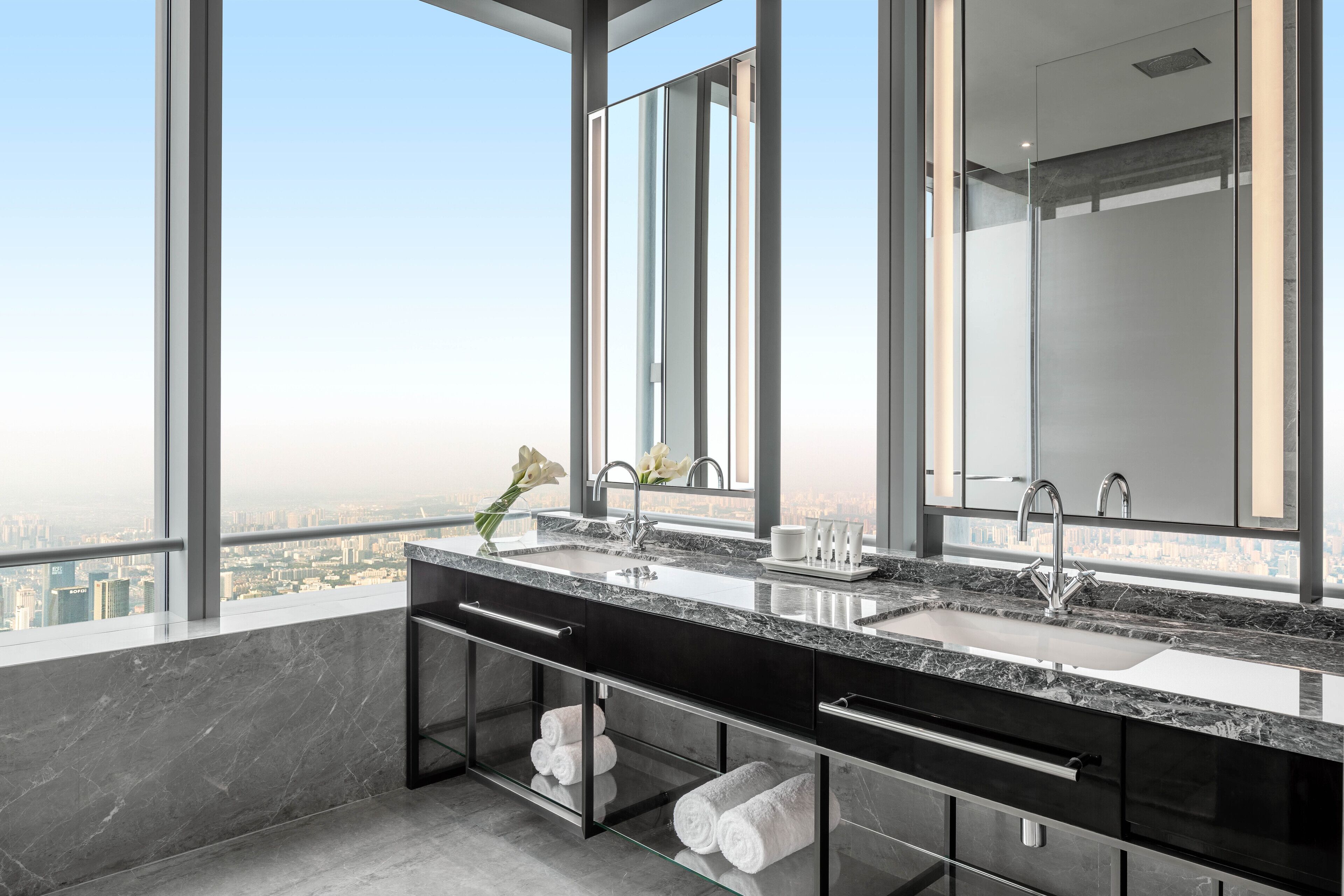 explorer suite | bathroom | separate bathtub and shower, deep-soaking bathtub