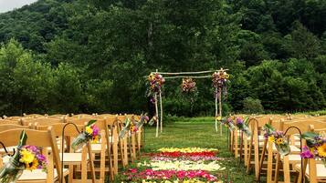 Outdoor banquet area