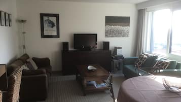 TV, DVD player, stereo