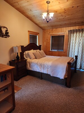 2 bedrooms, memory-foam beds, desk, iron/ironing board