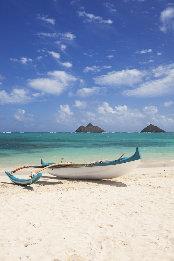Plage à proximité, chaises longues, serviettes de plage