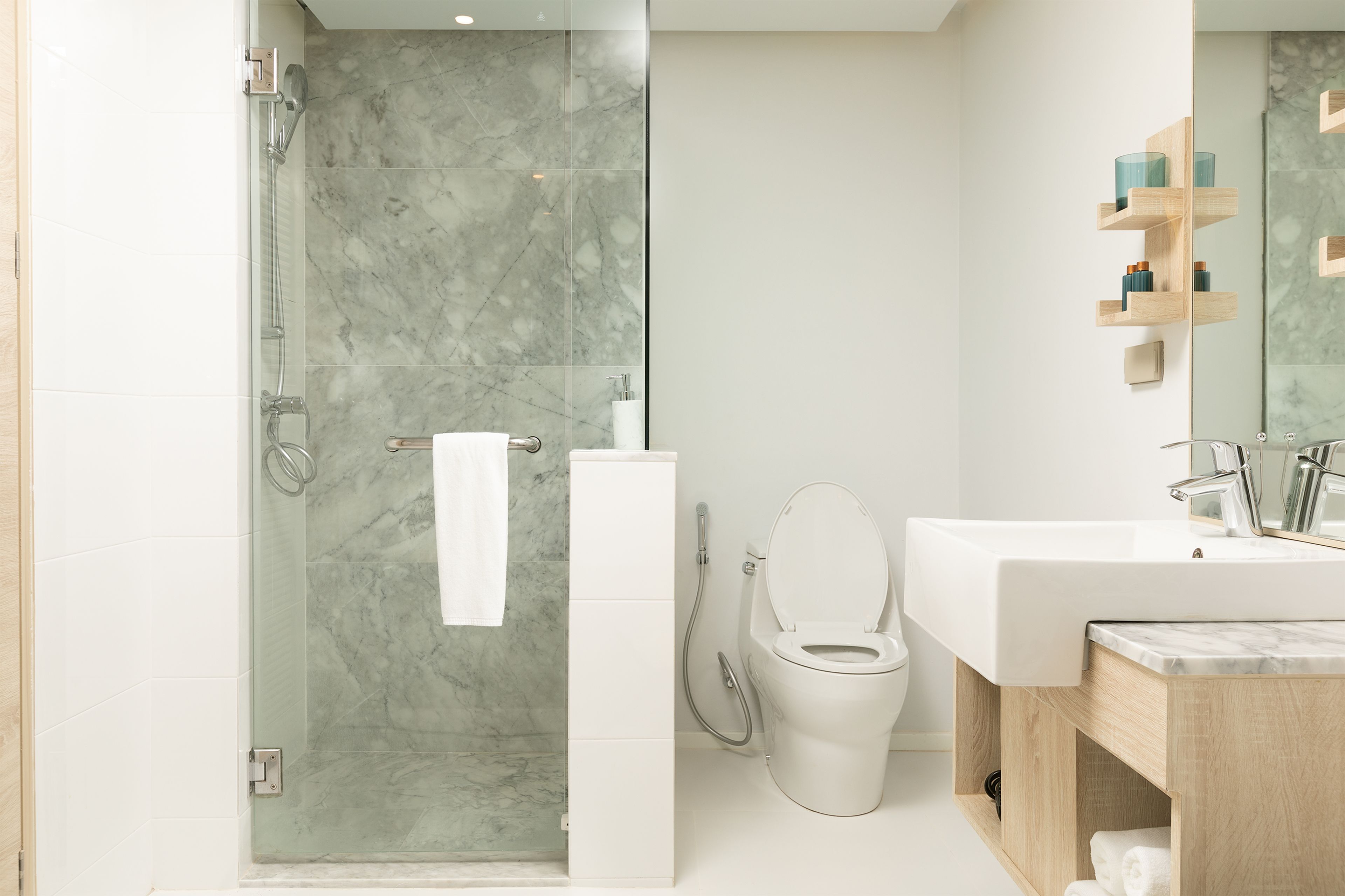 free toiletries, hair dryer, bathrobes, slippers