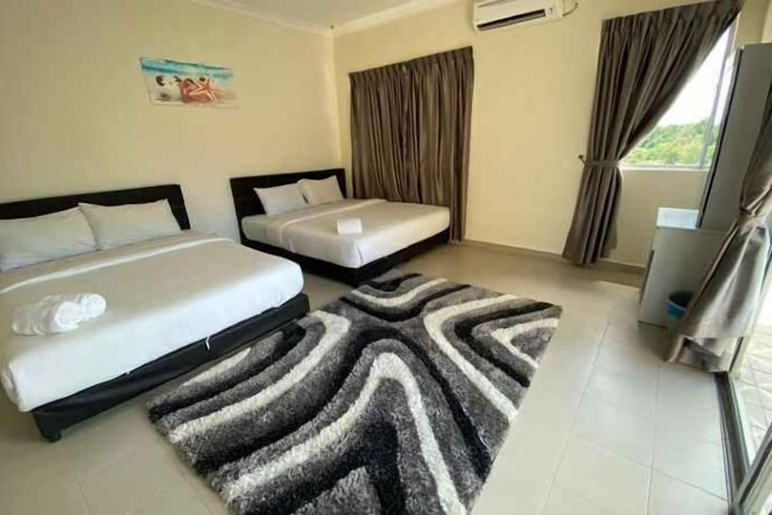2 bedrooms, individually furnished, blackout curtains, soundproofing