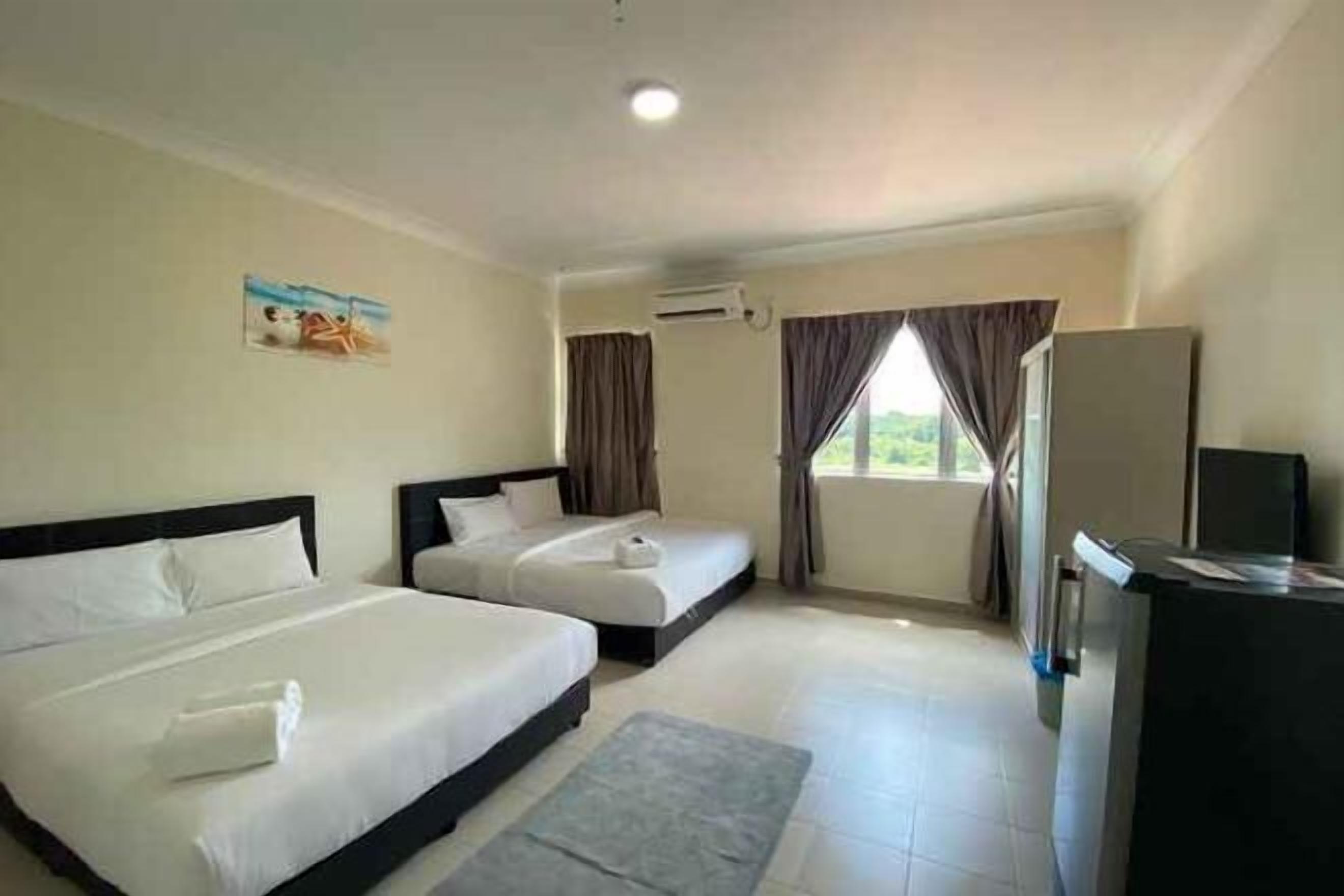 2 bedrooms, individually furnished, blackout drapes, soundproofing