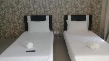 2 bedrooms, individually furnished, blackout drapes, soundproofing