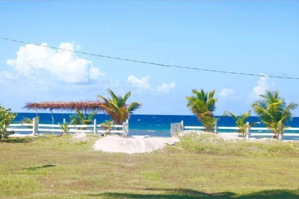 On the beach, sun loungers