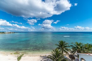 On the beach, sun-loungers, beach towels - Luxury Penthouse Beachfront Condo with Private Rooftop (Akumal)