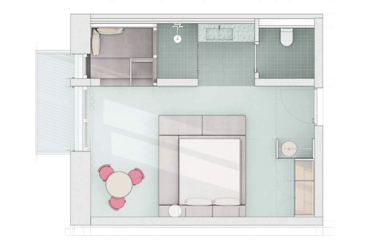 ห้องแฟมิลี่ | มินิบาร์, ตู้นิรภัยในห้องพัก, โต๊ะทำงาน, ผ้าม่านกันแสง