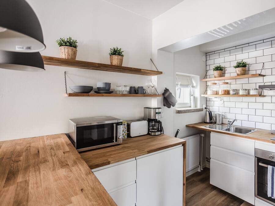 Estudio, 2 camas individuales | Cocina privada | Frigorífico, microondas, horno y placa de cocina