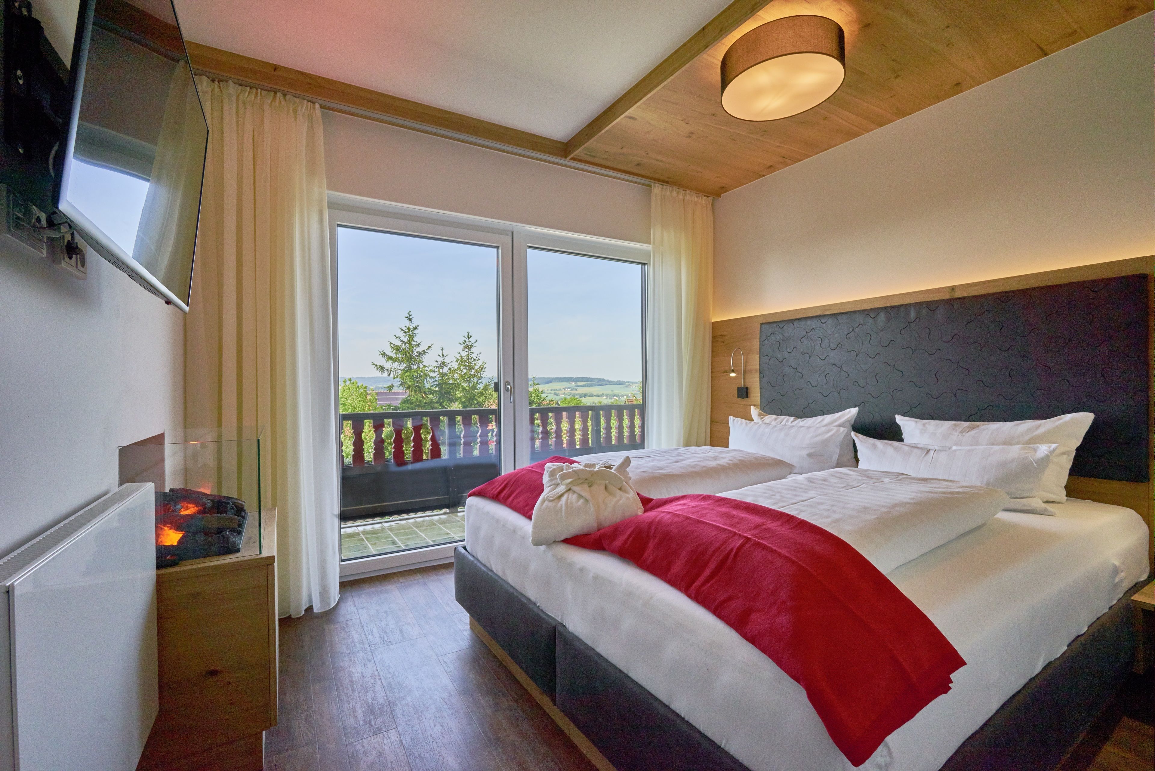 Deluxe-studiolejlighed - 1 soveværelse - badekar - udsigt til have (Cox Orange) | Udsigt over dal