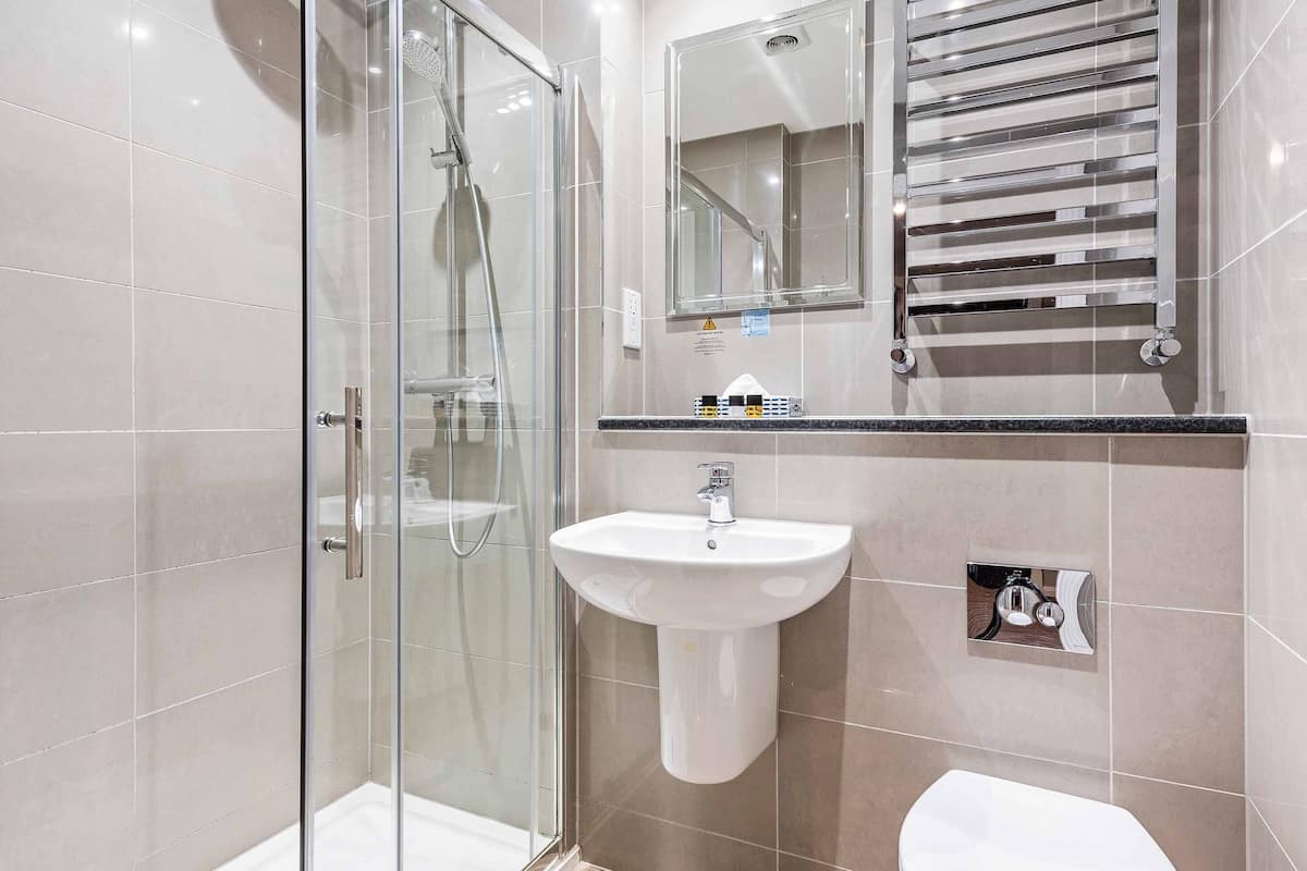 free toiletries, hair dryer, towels