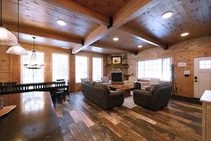 TV, fireplace, offices