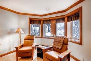 Condo, Multiple Beds (Centennial 2 Bedroom Condo unit no. 5) | Living room | TV, fireplace