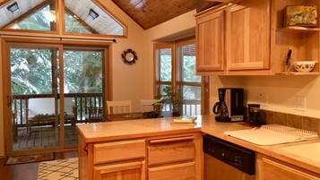 Microwave, stovetop, dishwasher, espresso maker