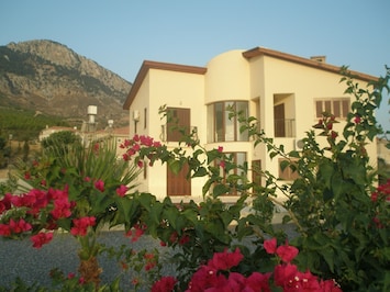 back of the house and view of the mountains