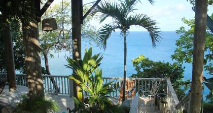 Spectacular clifftop house with hot tub next to sandy beach, stunning sea views