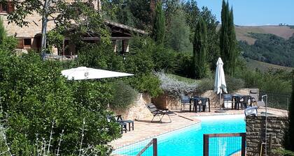 Lovely peaceful stone farmhouse with pool and beautiful views
