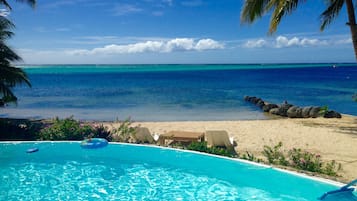 Beach nearby, sun-loungers, beach towels