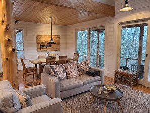 Fernseher, Kamin, Bücher