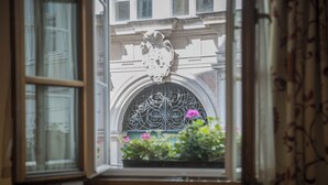 A window with ornate ironwork and a flower box with pink flowers. - Altstadt Hotel Wolf (Salzburg)