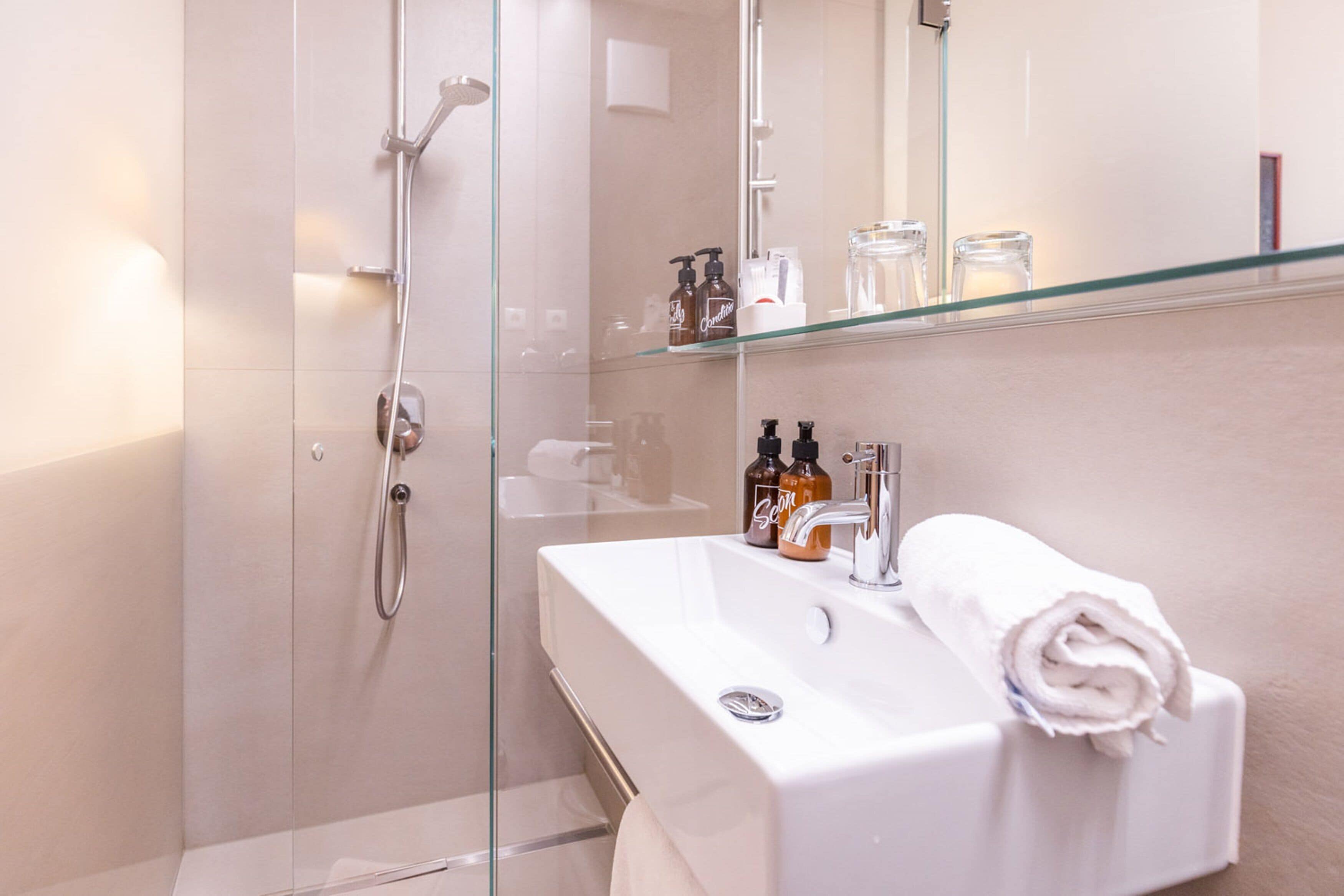 free toiletries, hair dryer, towels, soap