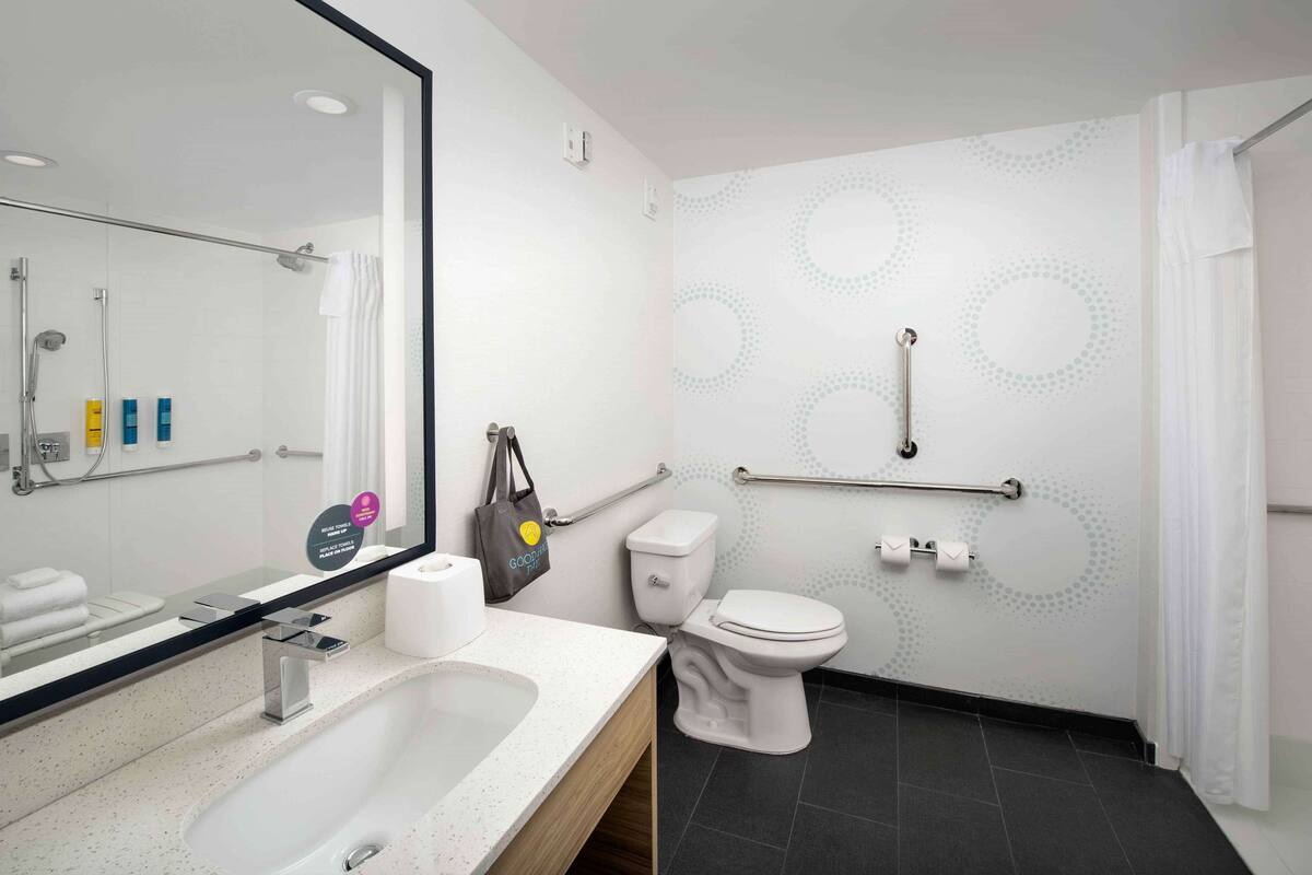 free toiletries, hair dryer, towels, soap