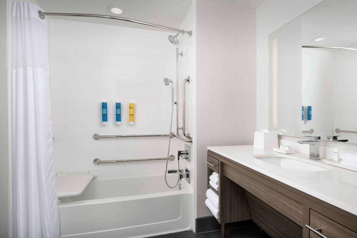 room, 2 queen beds, accessible, bathtub | bathroom | free toiletries, hair dryer, towels, soap