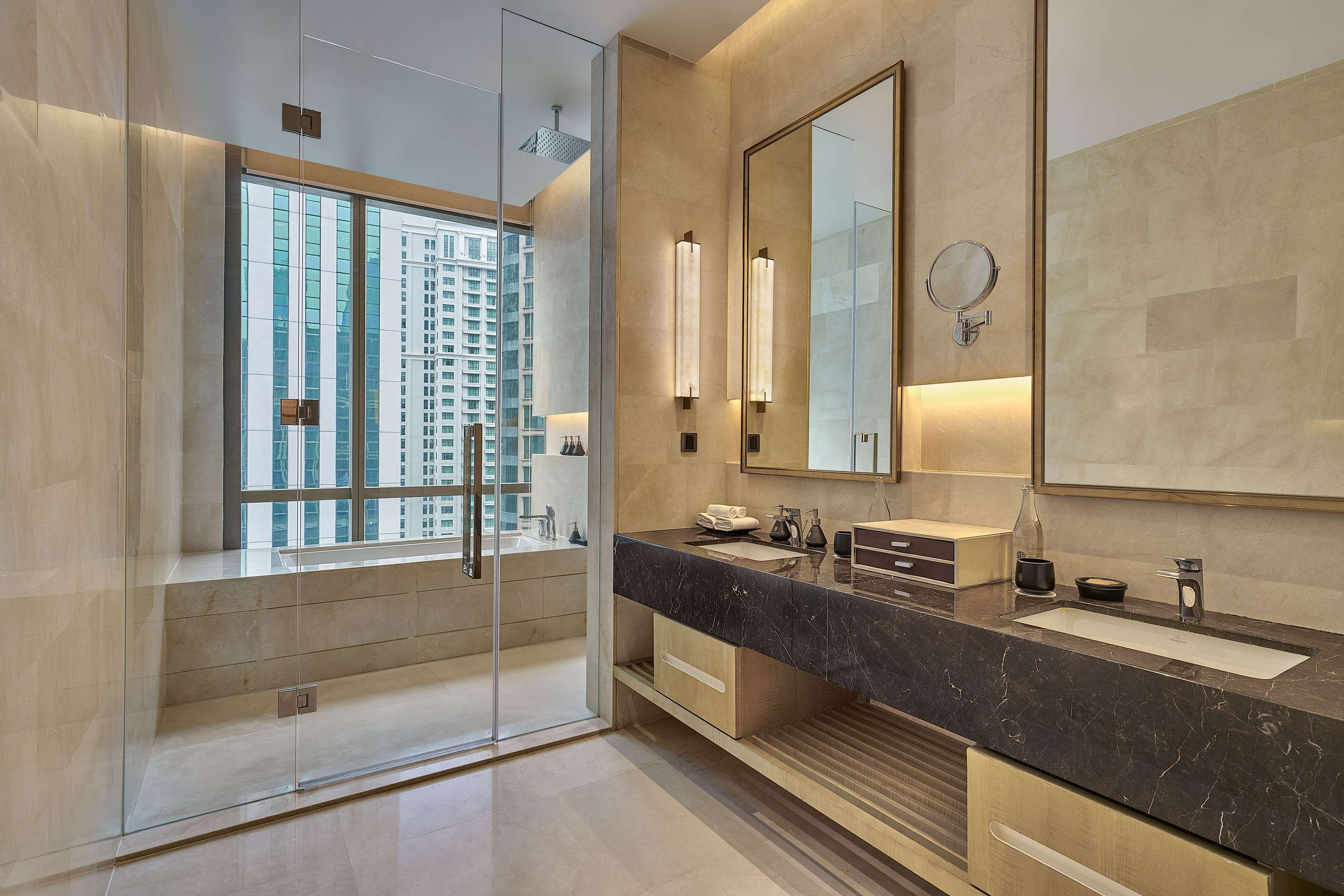 free toiletries, hair dryer, bathrobes, slippers