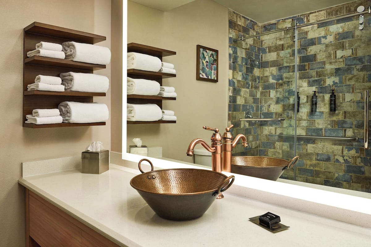 free toiletries, hair dryer, towels, soap