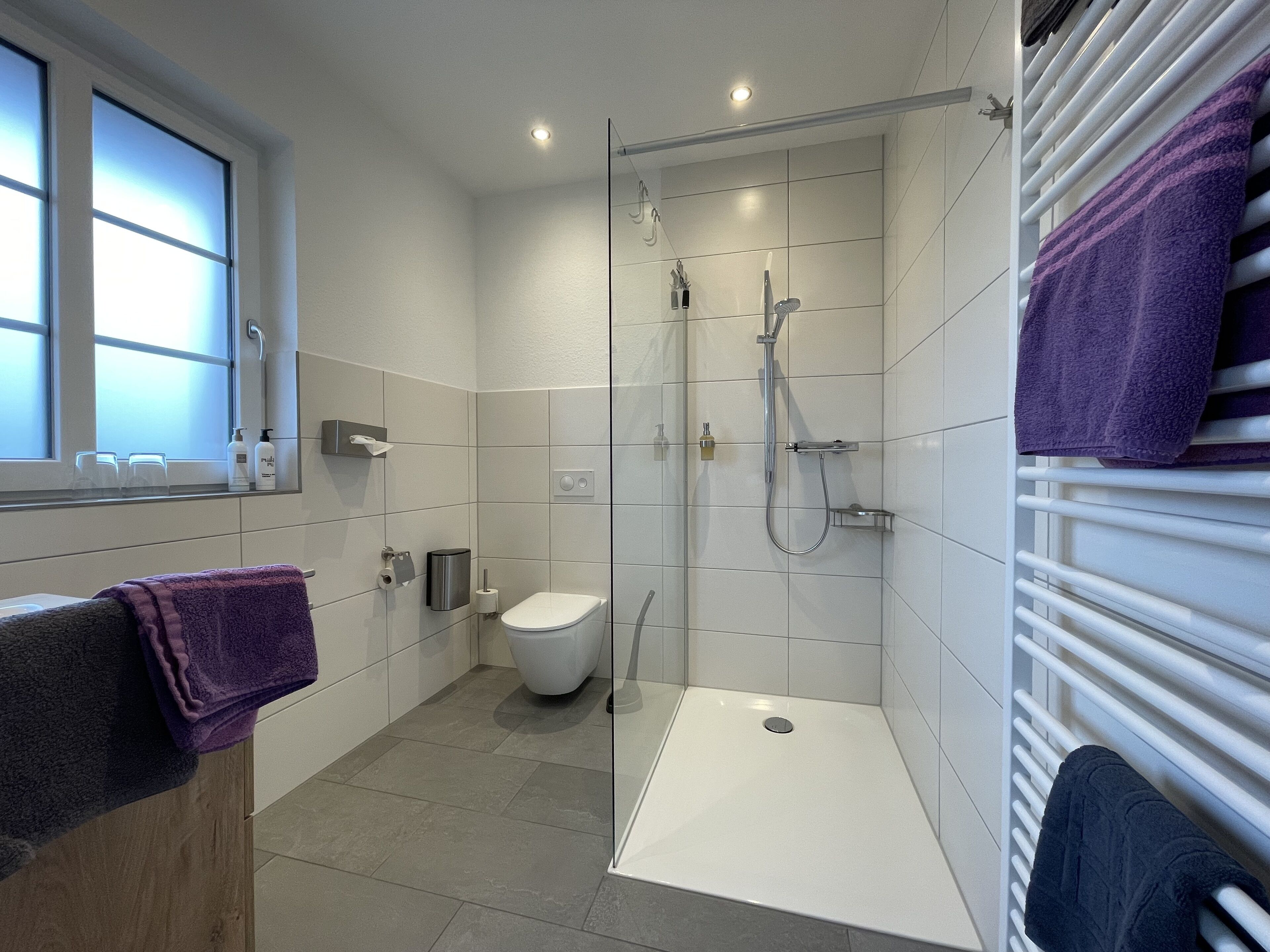 Premium-Suite, barrierefrei, Gartenblick | Badezimmer | Dusche, kostenlose Toilettenartikel, Haartrockner, Handtücher