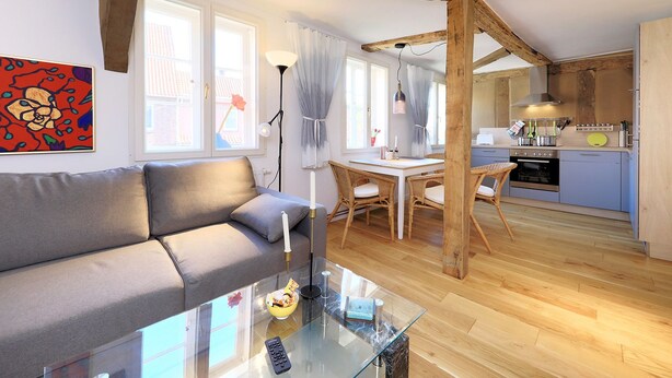 Apartment, Multiple Beds, City View | Living area - Alte Schmiede Bleckede (Bleckede)