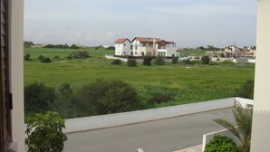 A residential area with a white house, green fields, and a clear sky. - Jolie Villa (Sotira)